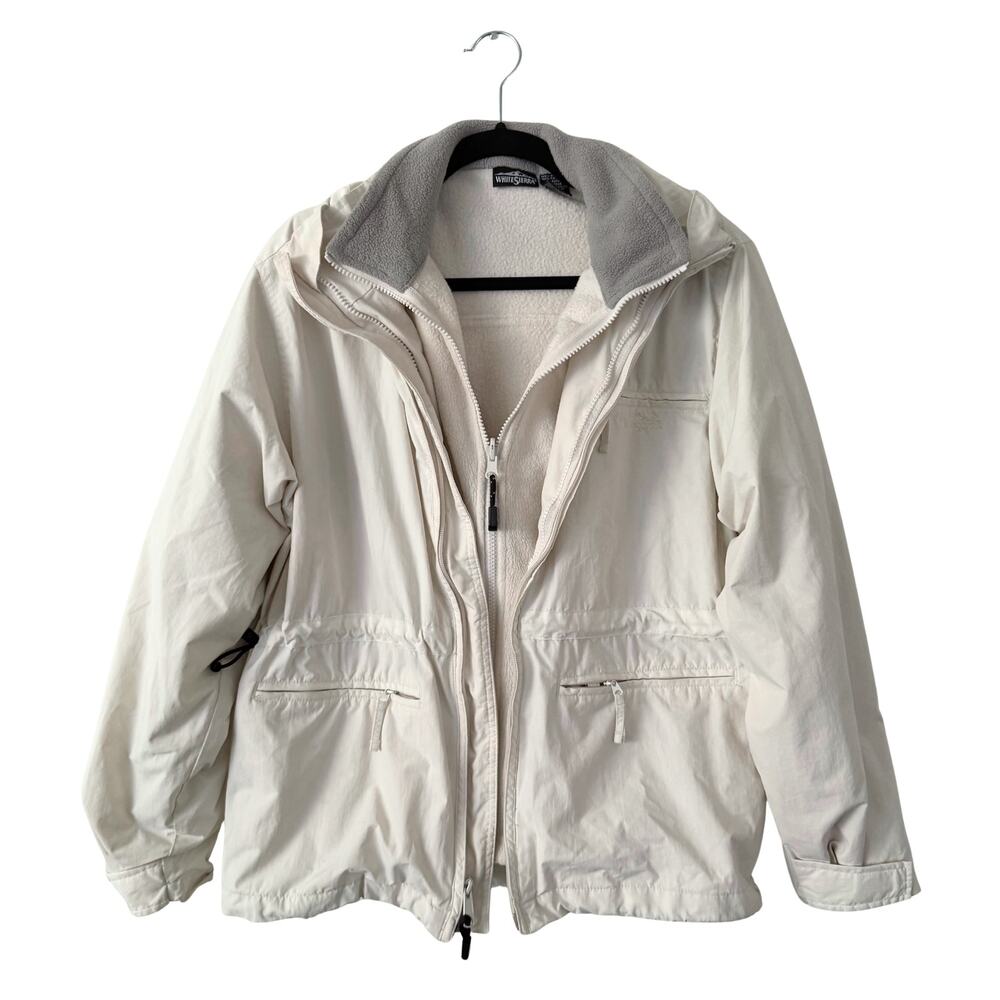 White Sierra 2-in-1 Fleece + Water Resistant Windbreaker Snow Jacket - Medium